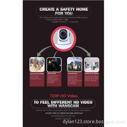 wanscam cheap wifi ip camera HW0041 p2p wifi AP 720P HD indoor security camera support onvif 128GB TF card recording